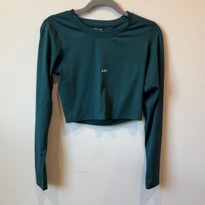 437 Long Sleeve Crop Top in Teal